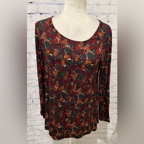 Classic Apparel Khakis and Company Long Sleeve High-low Multicolor Top Small - Picture 1 of 6